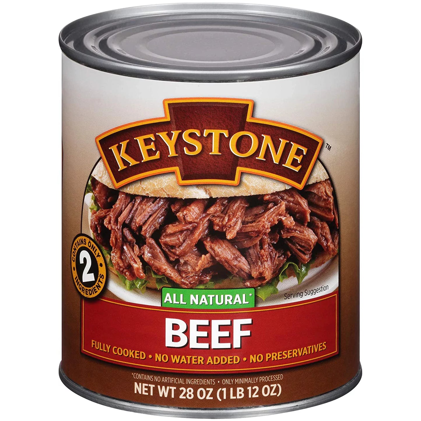 (12 Cans Pack) Keystone Meats All Natural Canned Beef 28 Ounce ✅ Emergency Long Shelf Life Camping Food ✅