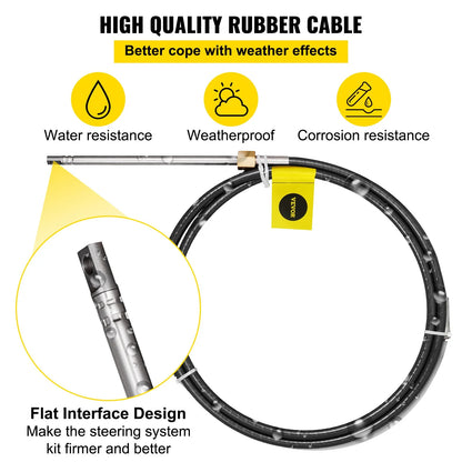 VEVOR Boat Steering Cable 14' Outboard Rotary Steering Kit