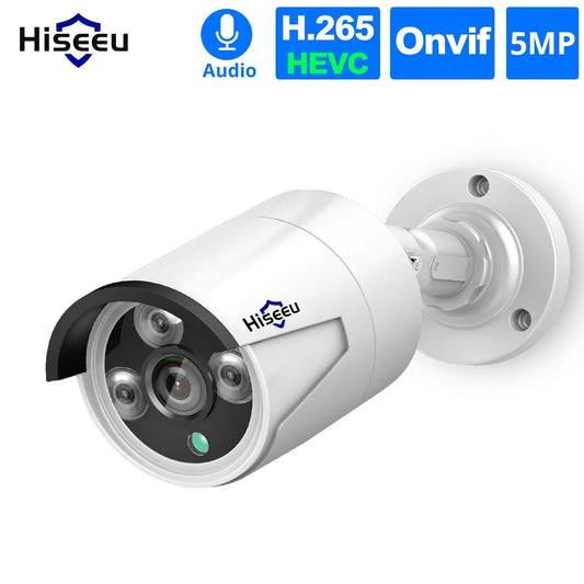 Anself 5MP Super POE Camera with Audio Night Motion Detection Remote Access IP66 Waterproof