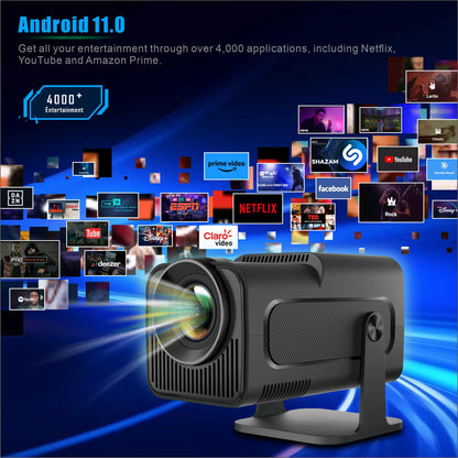 Yinzam HY320 Native 1080P Full HD Home Projector, 180 Rotating LED Android 11 5G WiFi 6 Bluetoth 5 Auto Keystone MAX 4K Projector