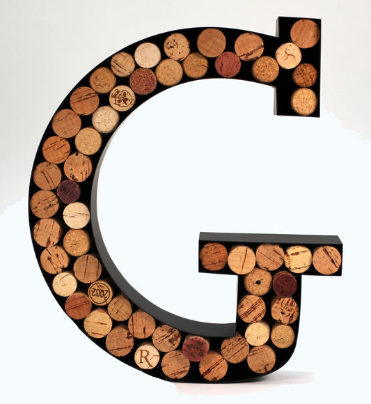 Wine Cork Holder Makes for Great Wine Accessories Perfect Monogrammed Gifts for Women to Store Wine Corks. Wine Decor or Wine Cork Holder Decor Will Brighten Up Kitchen! (Letter G)