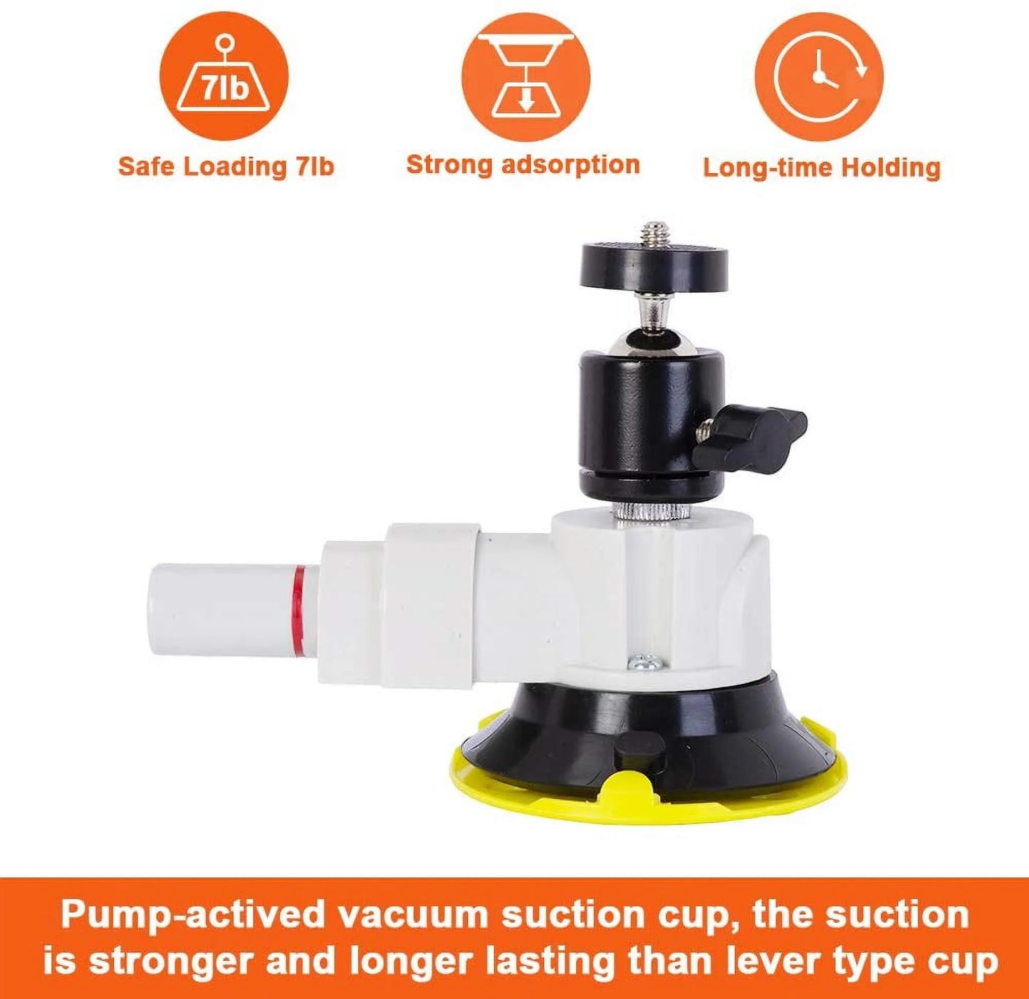 3" Car Camera Mounting Kit Pump Vacuum Suction Cup Mount, Professional Camcorder Vehicle Holder w/ 360° Panorama