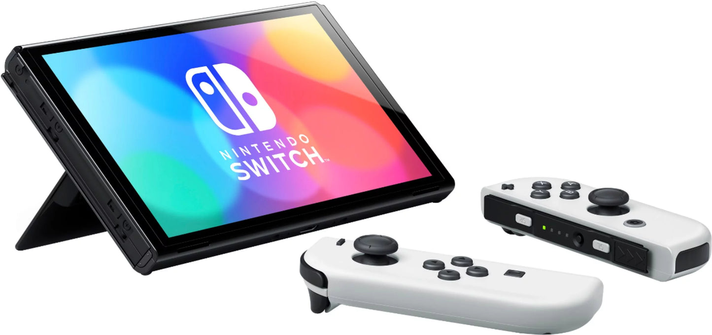 2021 New Nintendo Switch OLED Model White with Mytrix Full Body Skin Sticker for NS OLED Console, Dock and Joycons - Sushi Set