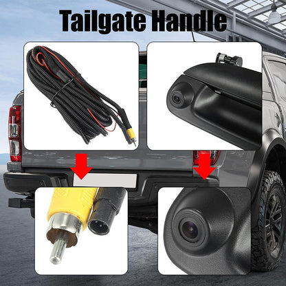 Rear View Backup Camera Kit w/ Wiring & Tailgate Handle For 97-07 Ford F150 F250