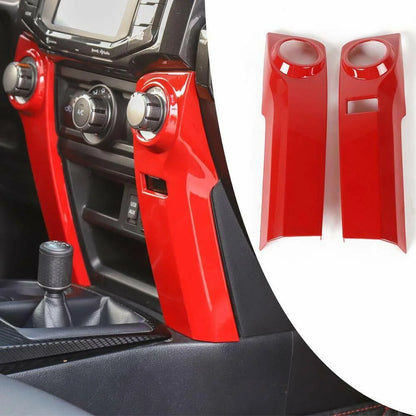 Teledu 2pcs Air Conditioner Console Switch Decor Cover Trim 4Runner Red