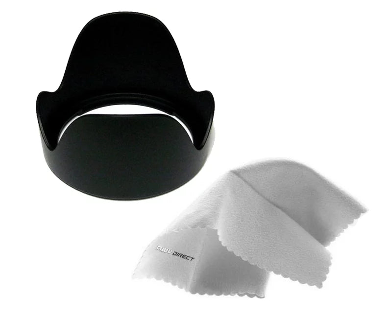 Sony Alpha a6500 Pro Digital Lens Hood (Flower Design) (67mm) + Nw Direct Microfiber Cleaning Cloth.