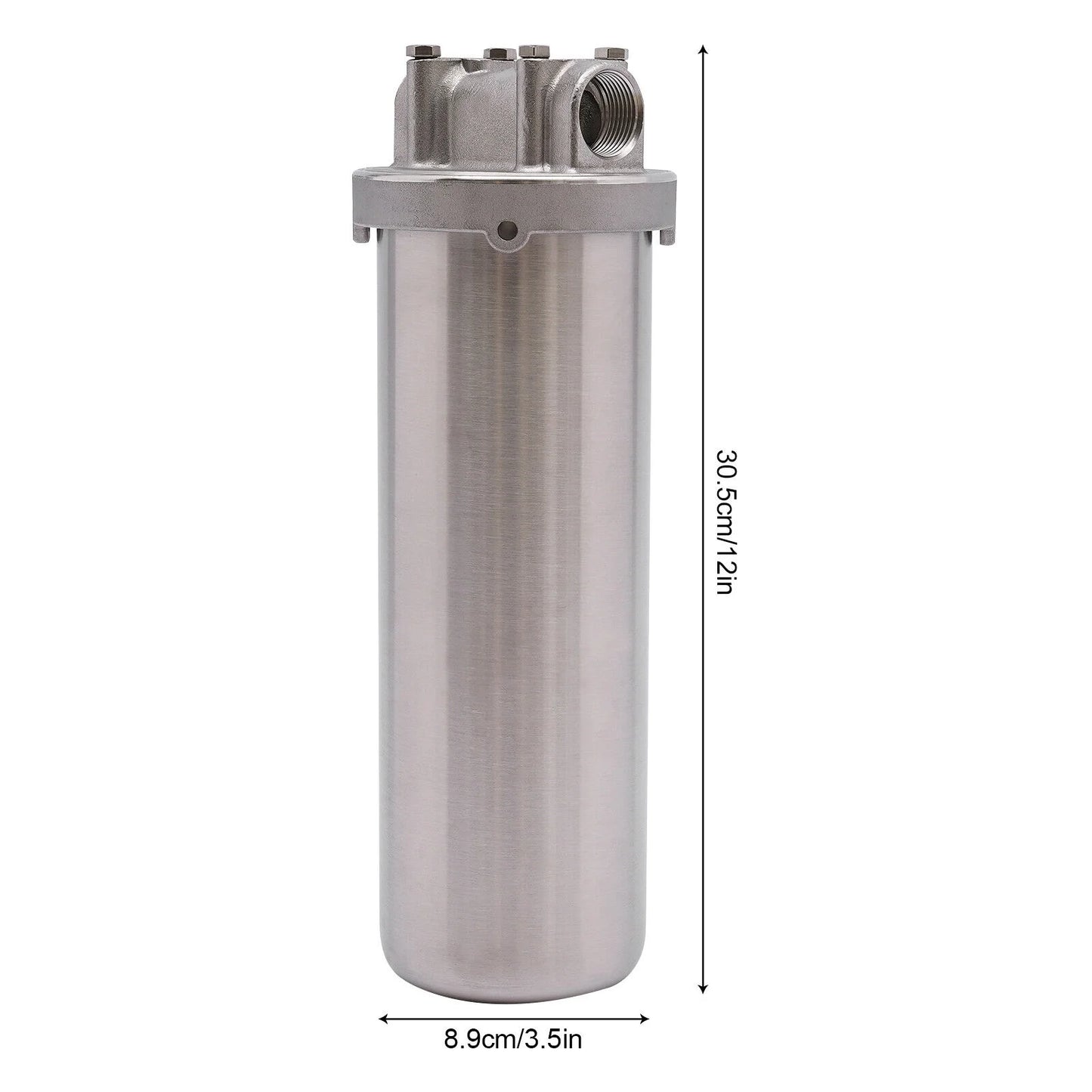 Water Filter Housing For 10" Cartridges 3/4" Npt 304 Stainless Steel Heavy Duty