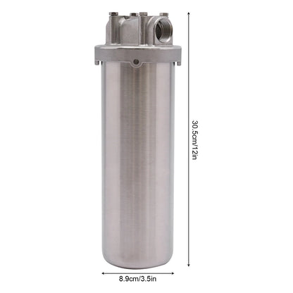 Water Filter Housing For 10" Cartridges 3/4" Npt 304 Stainless Steel Heavy Duty