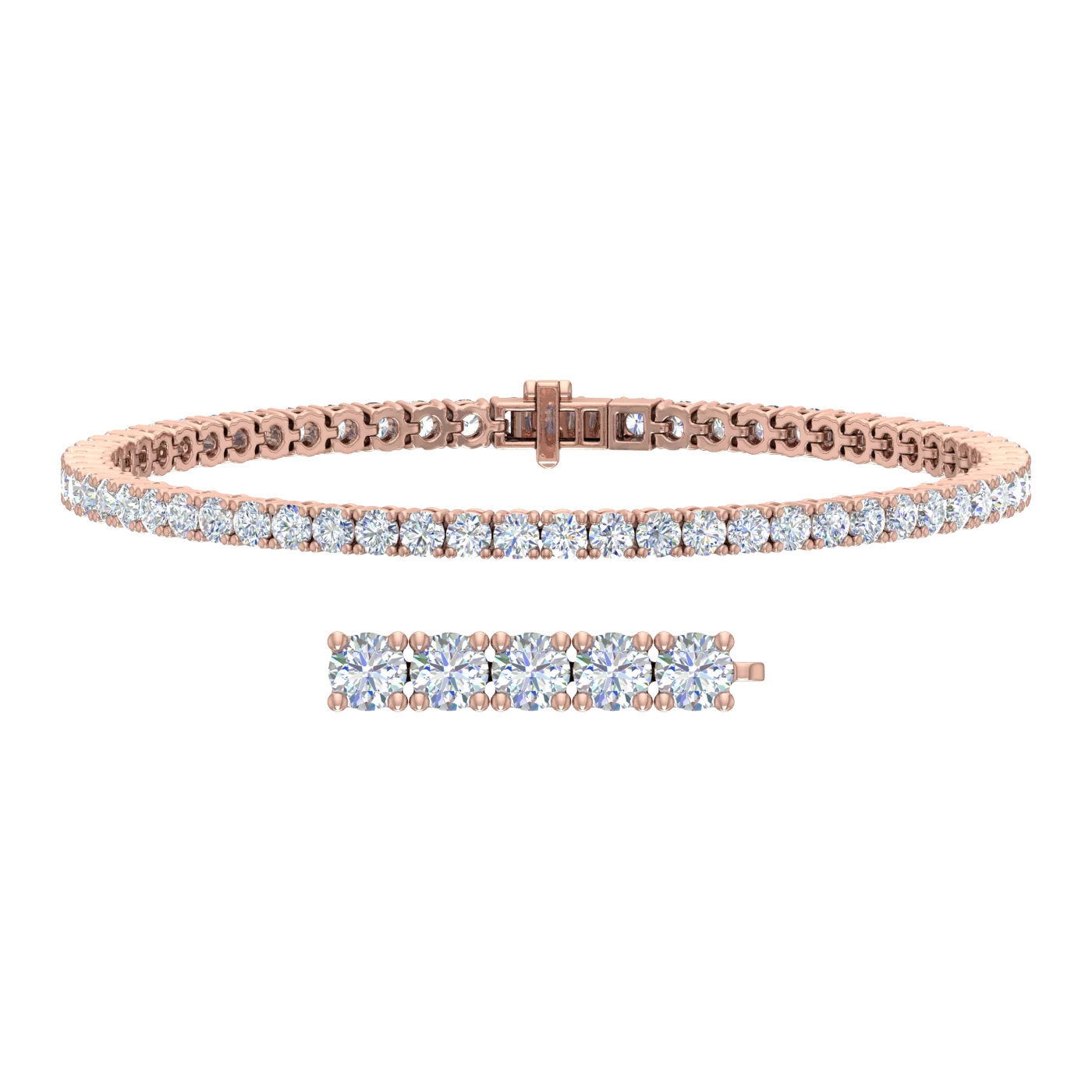 4 Carat Diamond Tennis Bracelet in 14K Rose Gold (7 Inch)