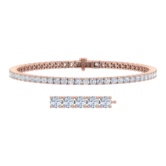 4 Carat Diamond Tennis Bracelet in 14K Rose Gold (7 Inch)