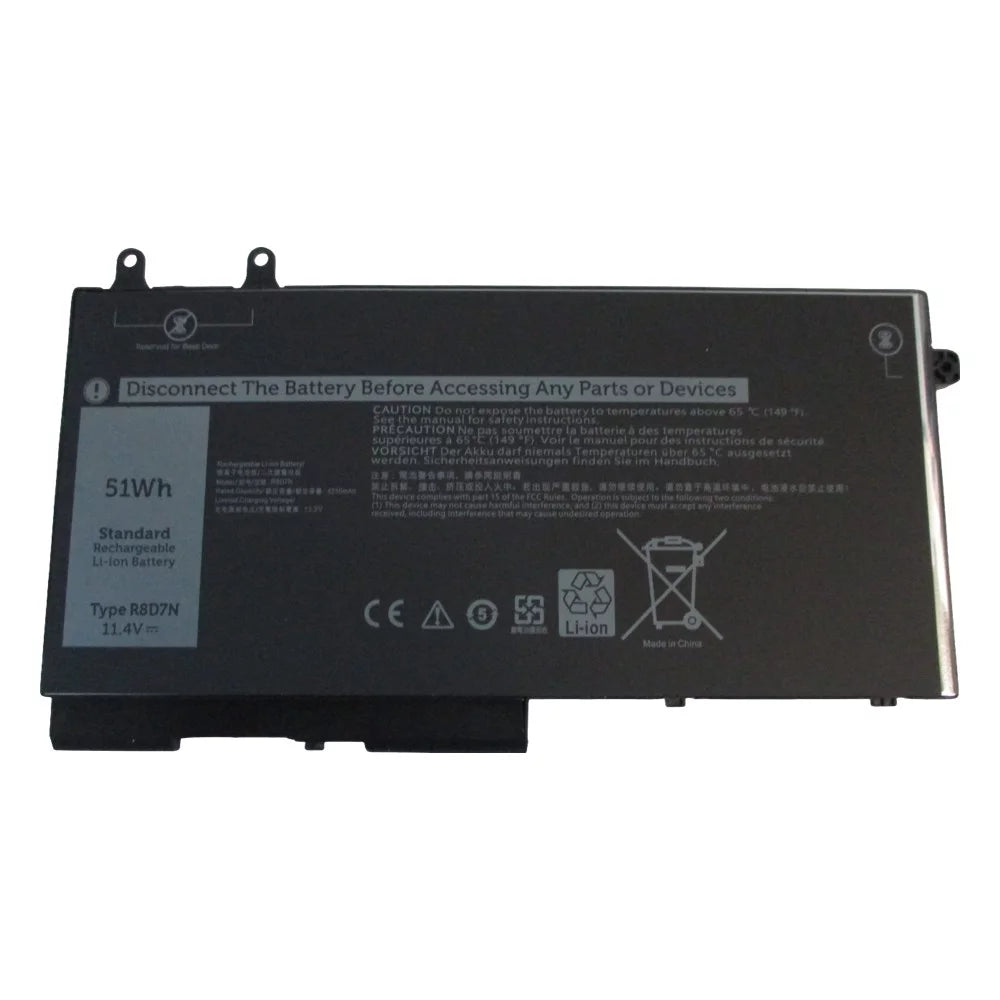 Battery for Dell Latitude 5400 5401 5410 5411 5500 5501 5510 5511 Precision 3540 3541 3550 3551 Laptops 11.4V 51Wh - Replaces R8D7N W8GMW 49HG8 TNT6H