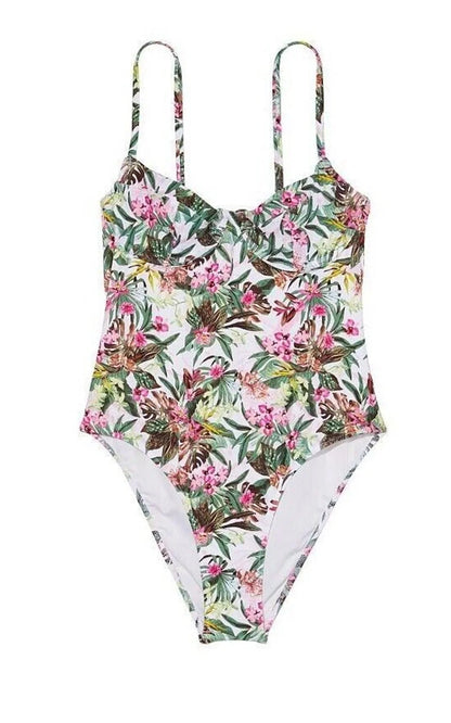 Victoria's Secret Essential Wicked One Piece Swimsuit Tropical Palm Size Small NWT