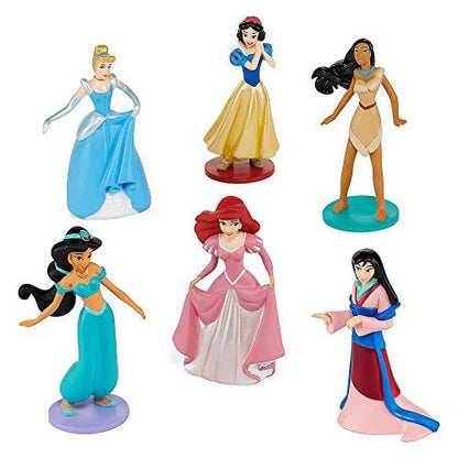 Collection Disney Princess 6 Piece pc Figurine Playset Jasmine Ariel Pocahontas Snow White Cinderella Mulan