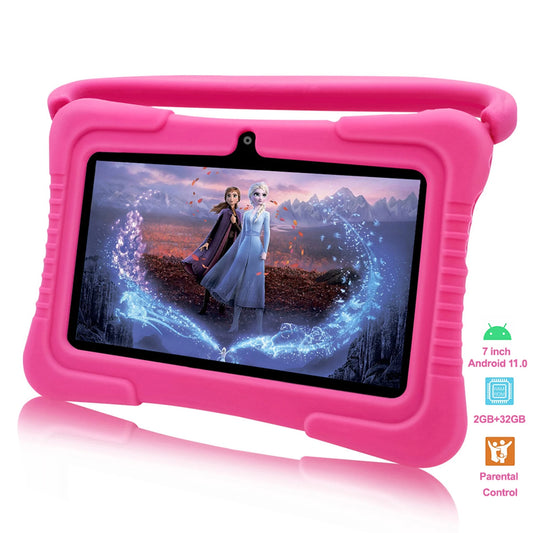 Android 11 Kids Tablet,Kids Learning Tablet,Antemper 7 inch Kids Tablet,32GB Storage,Toddler Tablet with Bluetooth, Wifi,Parental Control, HD Dual Camera,Google Play, Pink