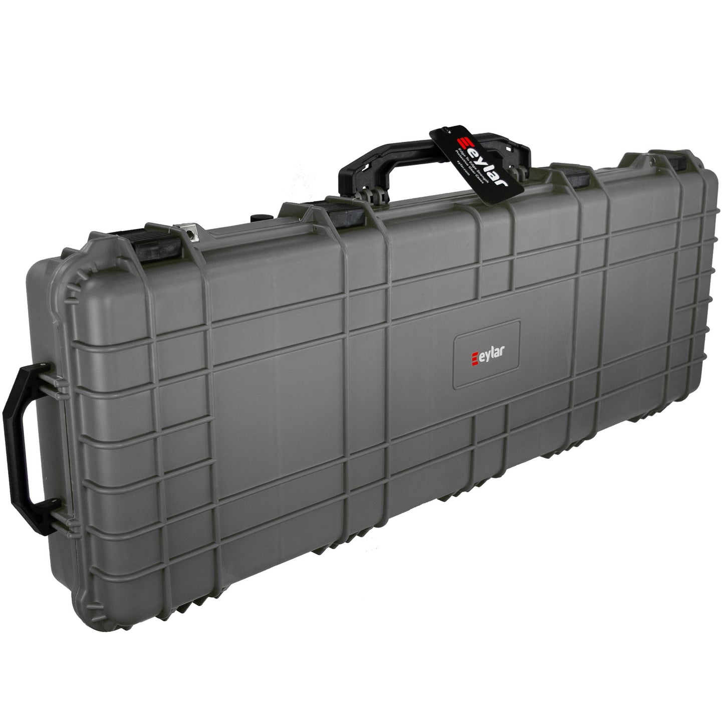 38" Inch Eylar Roller Hard Case with Foam, Mil-Spec Waterproof & Crushproof, Pressure Valve with Lockable Fittings Gray