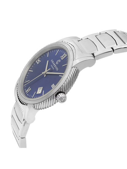 Charriol Parisii 40mm Stainless Steel Blue Dial Mens Quartz Watch P40S2.930.002