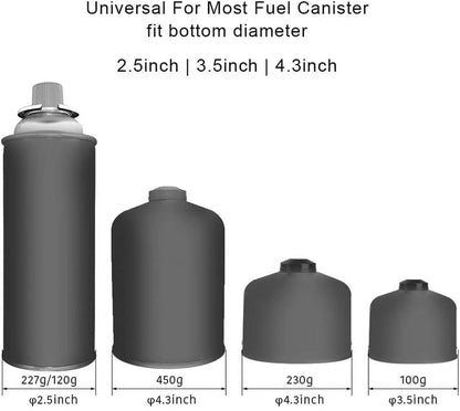 Caudblor Folding Universal Fuel Can Canister Stand, Tripod Stabilizer for Camping Stoves, Upgrade Compact Butane Gas Tank Bracket, Plastic Cylinder Cartridge Holder, Footrest for Outdoor Hiking Stove