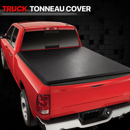 Short Bed Tonneau Cover 5.7Ft Soft Tri-Fold Fleetside for 09-21 Ram 1500/2500 Fits select: 2009,2011-2012 DODGE RAM 1500