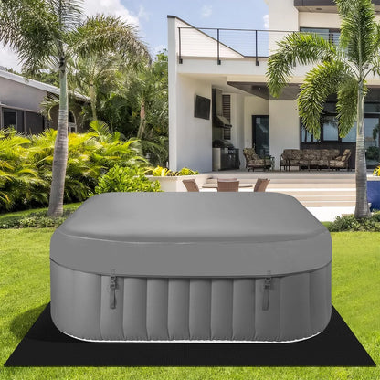 73''Inflatable Hot Tub, Outdoor Hot Tub for 6 Person Indoor Home Spa with Hidden Machine, 130 Massage Jets, Lockable Cover, Storage Bag, Mat, Max 104℉, 910L Capacity