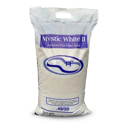 US Silica Mystic White II Swimming Pool Filter Sand, White, 50 Pound Bag