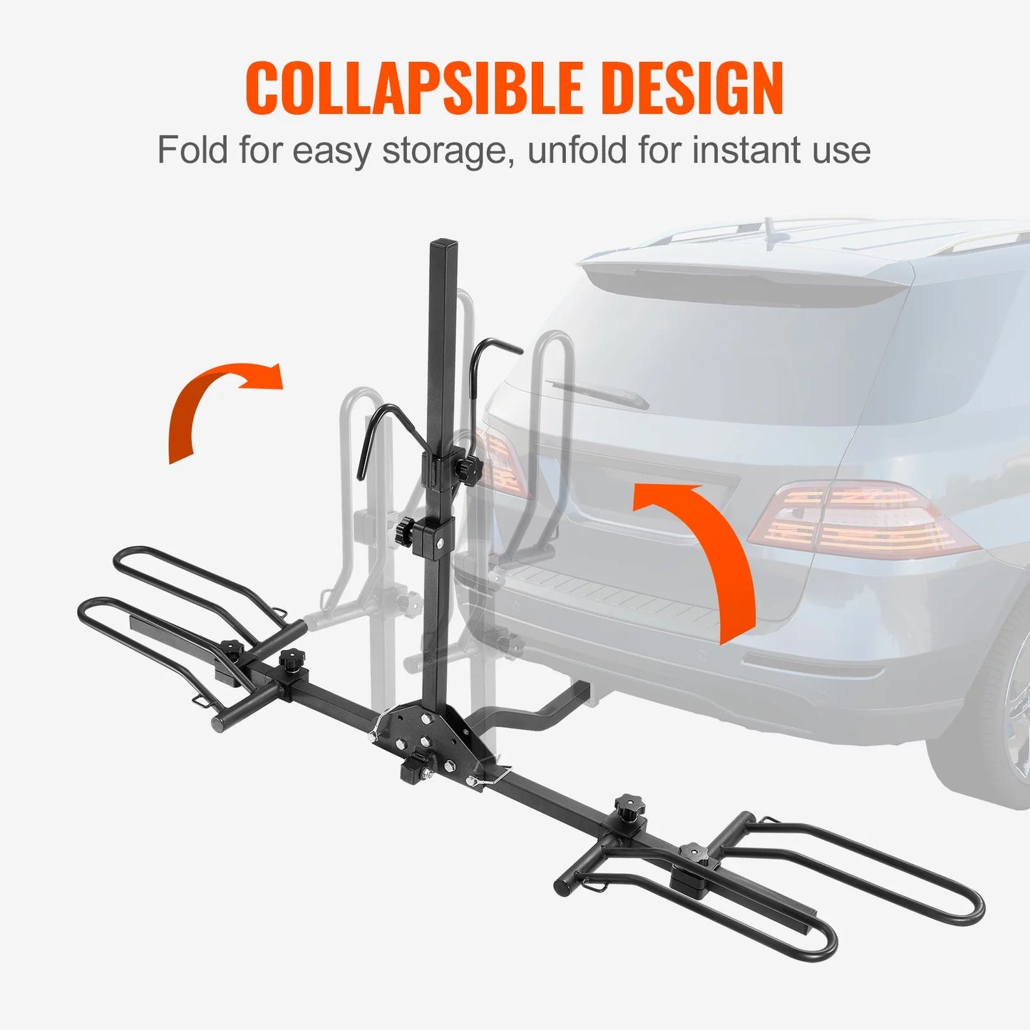 SKYSHALO Hitch Mount Folding Carrier Car Truck SUV 1.25"/2" Receiver 2-Cycle Rack