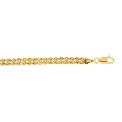 10K Yellow Gold Braided Rope Chain Womens Fancy Bracelet with Lobster Clasp - 2.22gr.