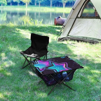 Shiny Star Camping Folding Table Portable Beach Table with Storage Bag Compact Picnic Table for Outdoor Travel Fishing BBQ