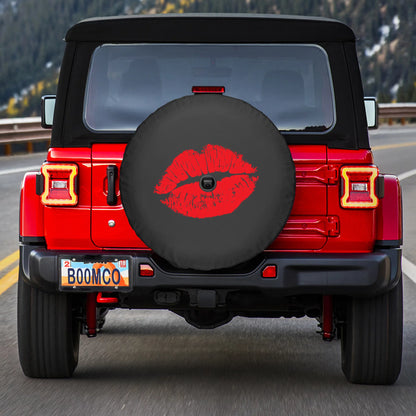 Boomerang - 33" Soft JL Tire Cover for Jeep JL Wrangler (w/ back-up camera) (2018-2020) - Rubicon - Hot Lips - Red