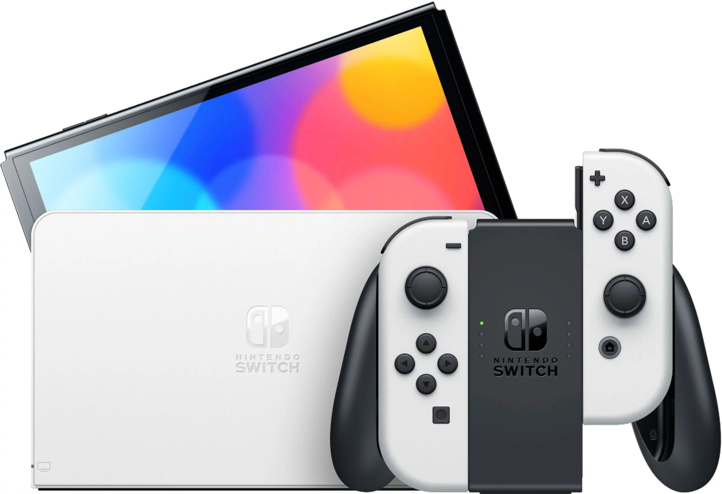 2021 New Nintendo Switch OLED Model White with Mytrix Full Body Skin Sticker for NS OLED Console, Dock and Joycons - Sushi Set