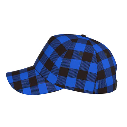 Balery Baseball Cap Adjustable Size for Running Workouts and Outdoor Activities All Seasons Dad Hat(Buffalo Plaid Blue Black)