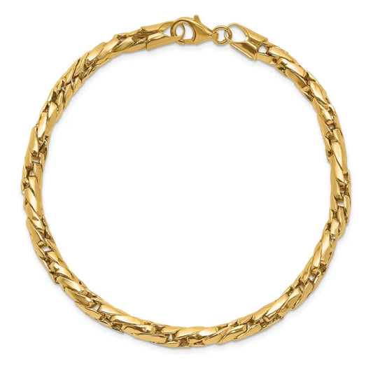 14k Gold Polished Men's Fancy Link Bracelet