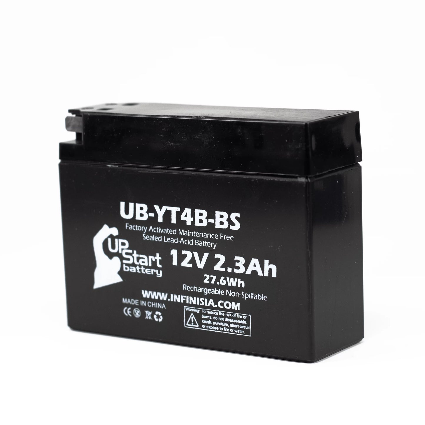 3-Pack UpStart Battery Replacement for 2006 Yamaha SR400 400CC Factory Activated, Maintenance Free, Motorcycle Battery - 12V, 2.3Ah, UB-YT4B-BS