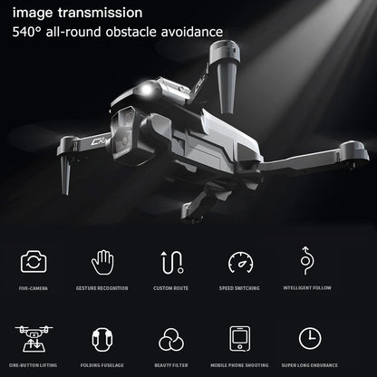 Aibecy Remote Control with Camera 4K 3 Front Camera 2 Bottom Camera Obstacle Avoidance 5GWiFi FPV Storage Bag Package Trajectory Flight Gesture Photography Follow Flight