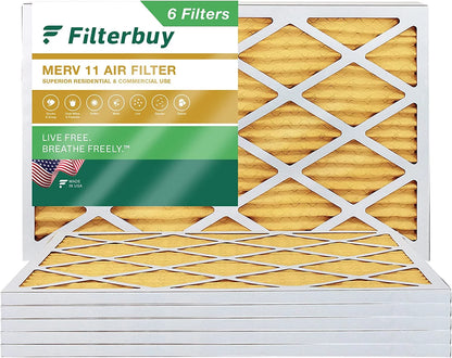 18x30x1 Air Filter MERV 11 Allergen Defense (6-Pack), Pleated HVAC AC Furnace Air Filters Replacement (Actual Size: 17.75 x 29.75 x 0.75 Inches)