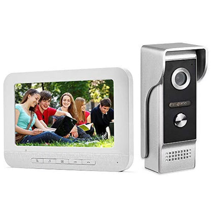 AMOCAM Video Intercom System, 7 Inches Monitor Wired Video Door Phone Doorbell Kit, IR Night Vision Camera Door Intercom, Support Unlock, Monitoring, Dual-Way Intercom for Home Video Surveillance