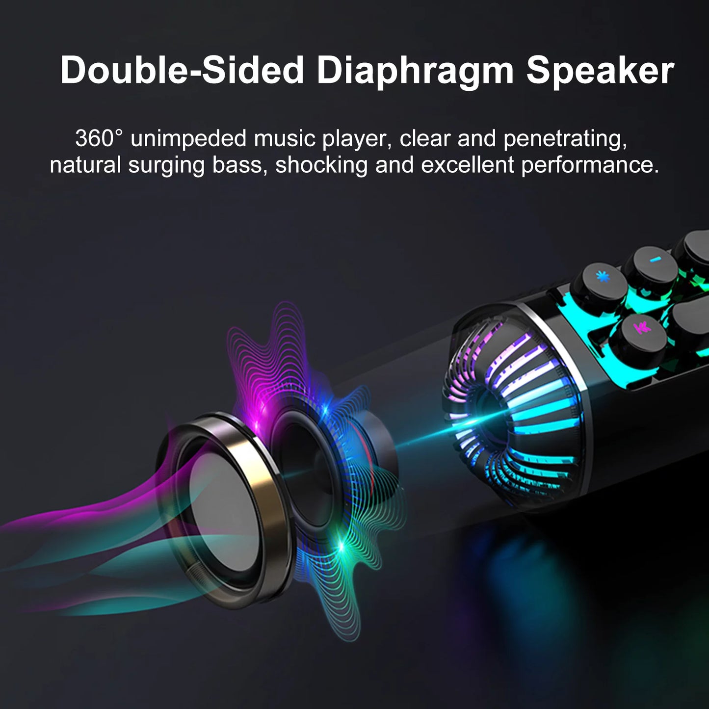 CACAGOO soaiy SH19 HiFi Speaker Computer Game BT Subwoofer RGB Light Key Bass Sound Bar Stereo Music Player Sound Box TF Card Port 3.5mm Audio Input for PC Laptop Smartphone Tablet