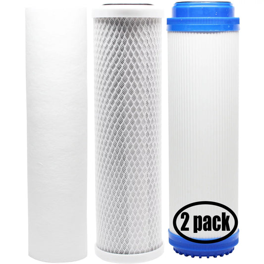 2-Pack Replacement for Filter Kit for WaterPur CCI-10-CLW RO System - Includes Carbon Block Filter, PP Sediment Filter & GAC Filter - Denali Pure Brand