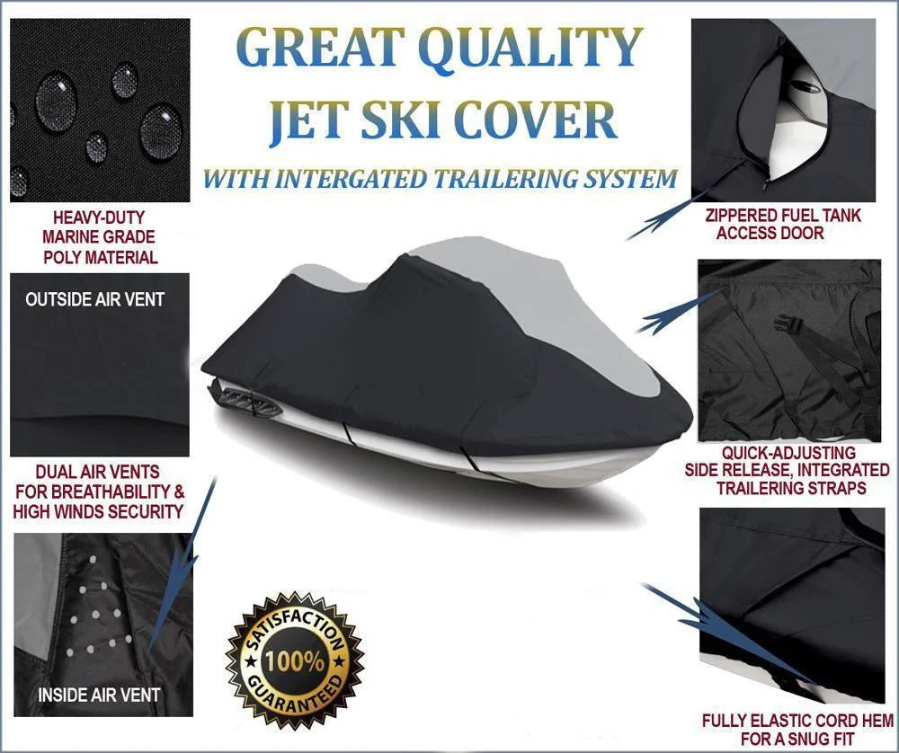 SUPER HEAVY-DUTY TOP OF THE LINE JETSKI Cover Compatible for XP 2000-2002 Sea Doo Sea-Doo Jet Ski PWC Cover Bombardier 1-2 Seater