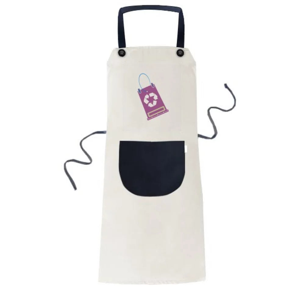 Virescence Afforest Greening Bag Apron Adjustable Bib Cotton Linen BBQ Kitchen Pocket Pinafore