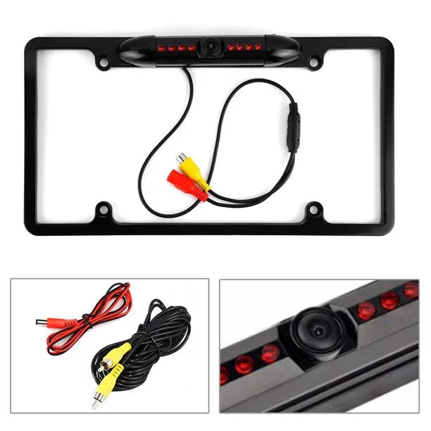 Backup Camera Rearview License Plate Frame for JVC KWV100 KW-V100 Black