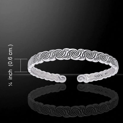 Cari Buziak Kell's Spirals Celtic Cuff Sterling Silver Bracelet Peter Stone Fine