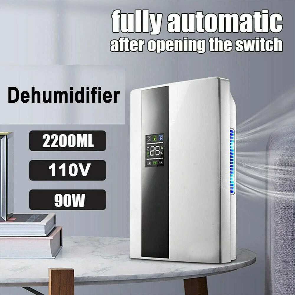 2.2L Remote Intelligent Dehumidifier 90W W/ Sleep Mode fits Bedroom, Living Room, Quiet Dehumidifier for Home