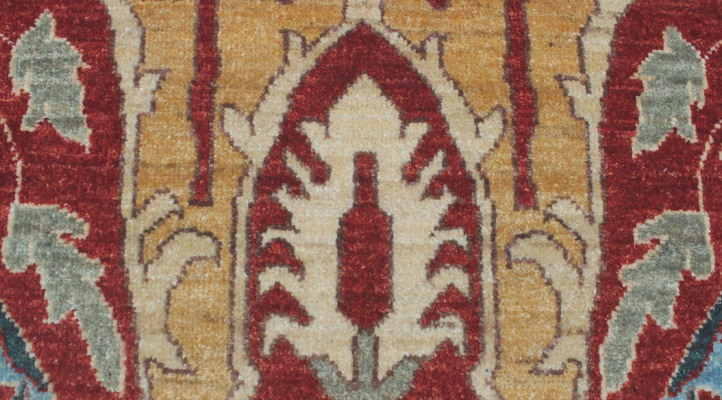 Aria Ramez Rust/Blue Rug, 9'10" x 13'7"