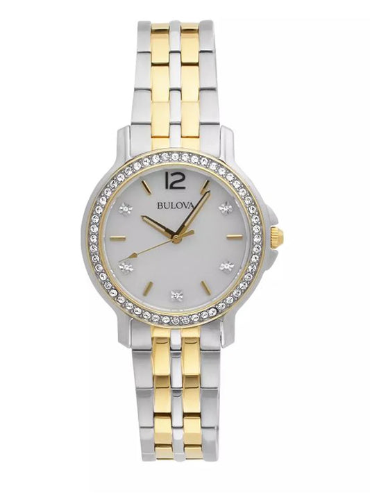 Bulova Women's Classic Two Tone Stainless Steel Crystal Accent Watch - 98L249