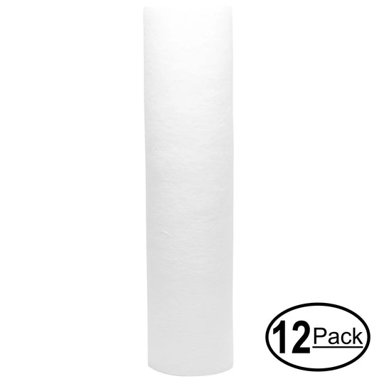 12-Pack Replacement for US Water Systems 300-H-2510-B Polypropylene Sediment Filter - Universal 10-inch 5-Micron Cartridge for US Water Blue Residential Filter Housing - Denali Pure Brand