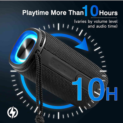 UrbanX Scorpio Series Bluetooth Speaker, IPX5 Waterproof Speakers 360° HD Surround Sound with Punchy Bass, True Wireless Pairing, BT5.3, Portable Speaker for Nokia C2 Tennen - Black