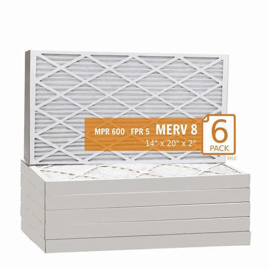 14x20x2 Key Pleat Purolator Air Filter - MERV 8 (6 Pack)