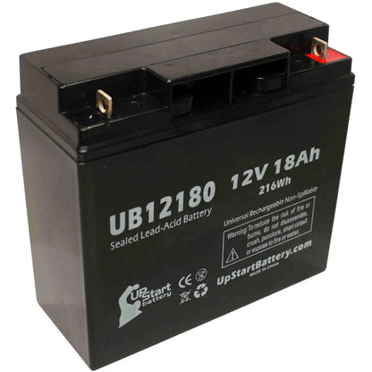 4x Pack - Compatible CSB BATTERY OF AMERICA GP12150F Battery - Replacement UB12180 Universal Sealed Lead Acid Battery (12V, 18Ah, 18000mAh, T4 Terminal, AGM, SLA)