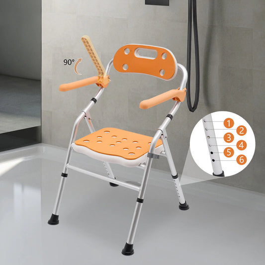 330lb Shower Stool Saddle Tub Bench Folding Bath Chair for Seniors Handicap Adults