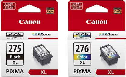 Canon PG-275 XL Black (4981C001) and Canon CL-276 XL Color High Capacity Ink Cartridges (4987C001) - Retail Packaging